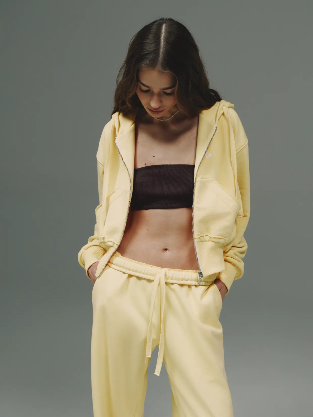 Sports suit with palazzo YELLOW