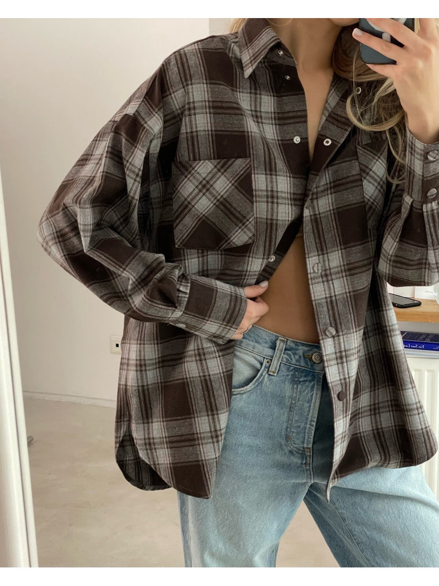 Plaid shirt LIGHT BROWN