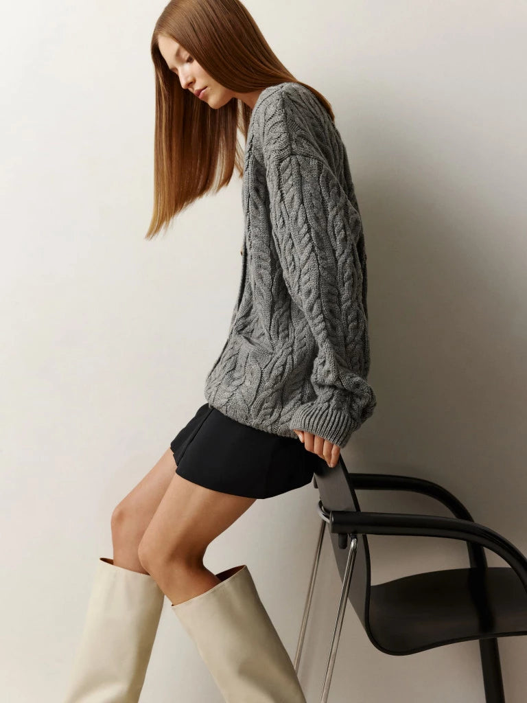 Cardigan oversized Knitted GRAY
