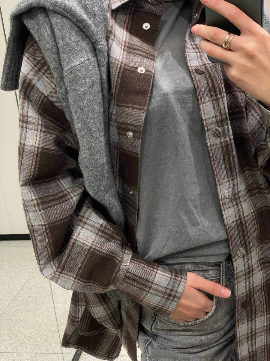 Plaid shirt LIGHT BROWN