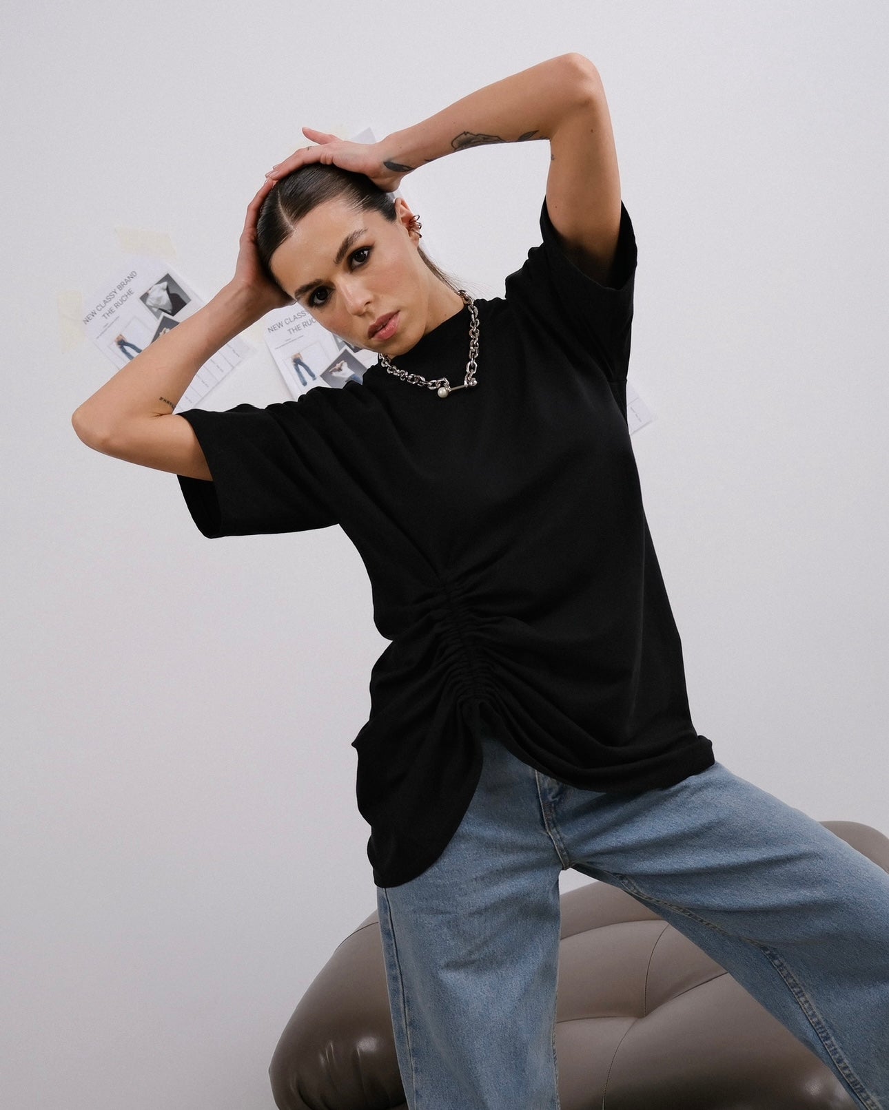 T-shirt asymmetry BLACK