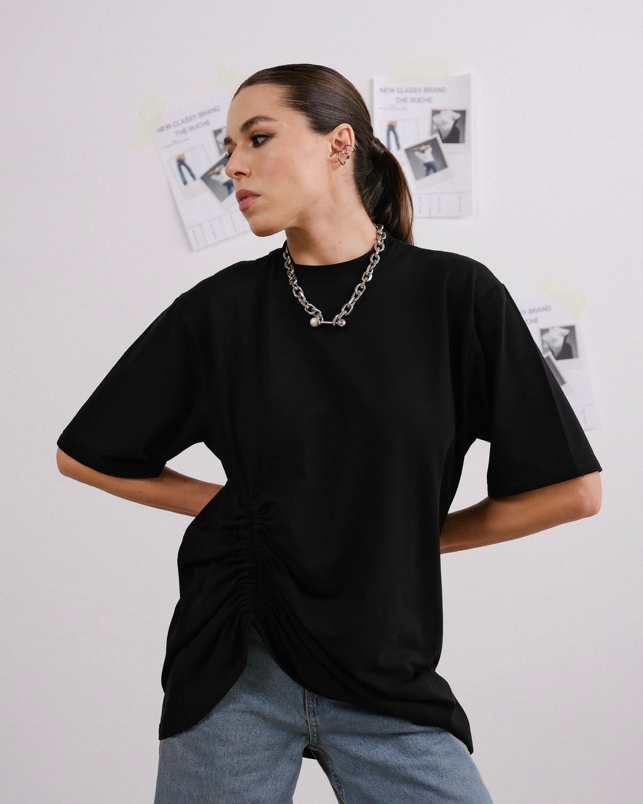 T-shirt asymmetry BLACK