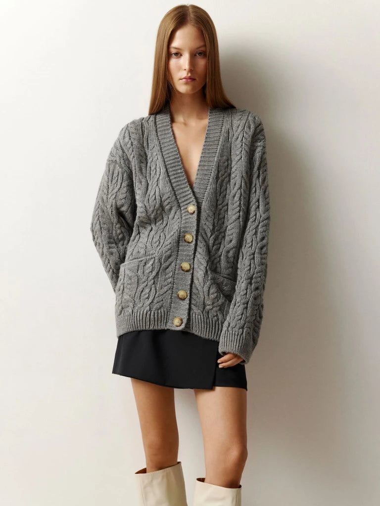 Cardigan oversized Knitted GRAY