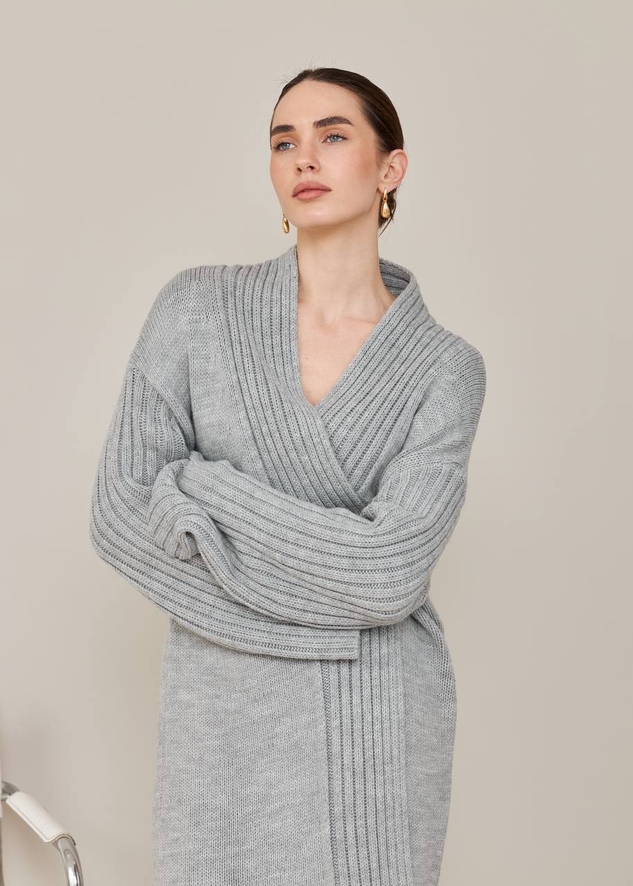 Knitted Kardigan maxi GREY