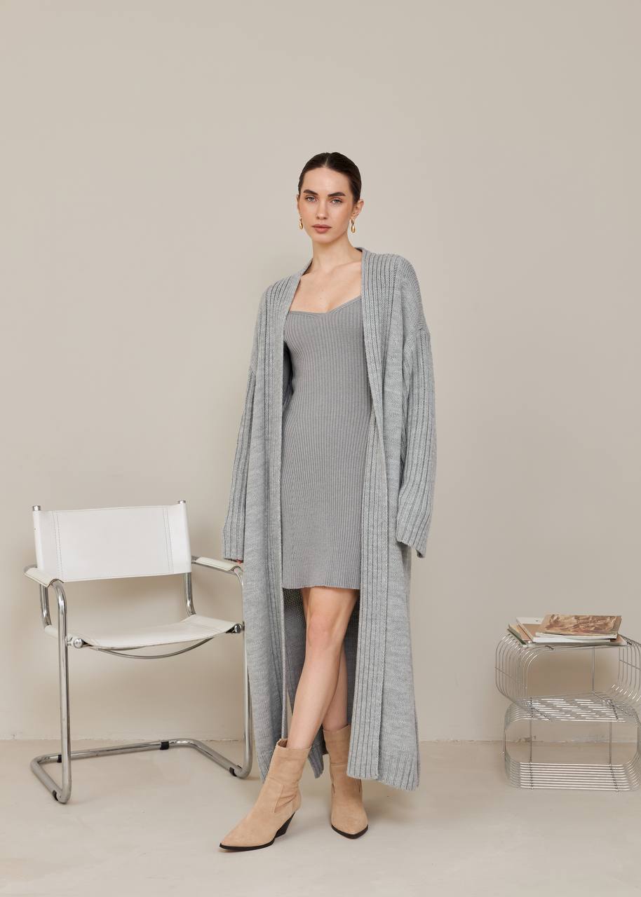 Knitted Kardigan maxi GREY