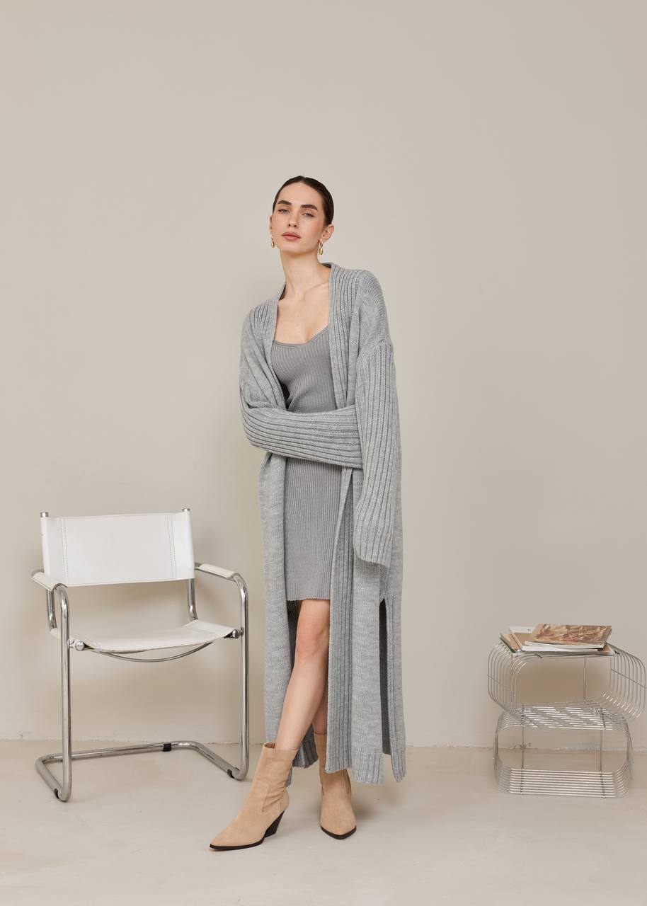 Knitted Kardigan maxi GREY