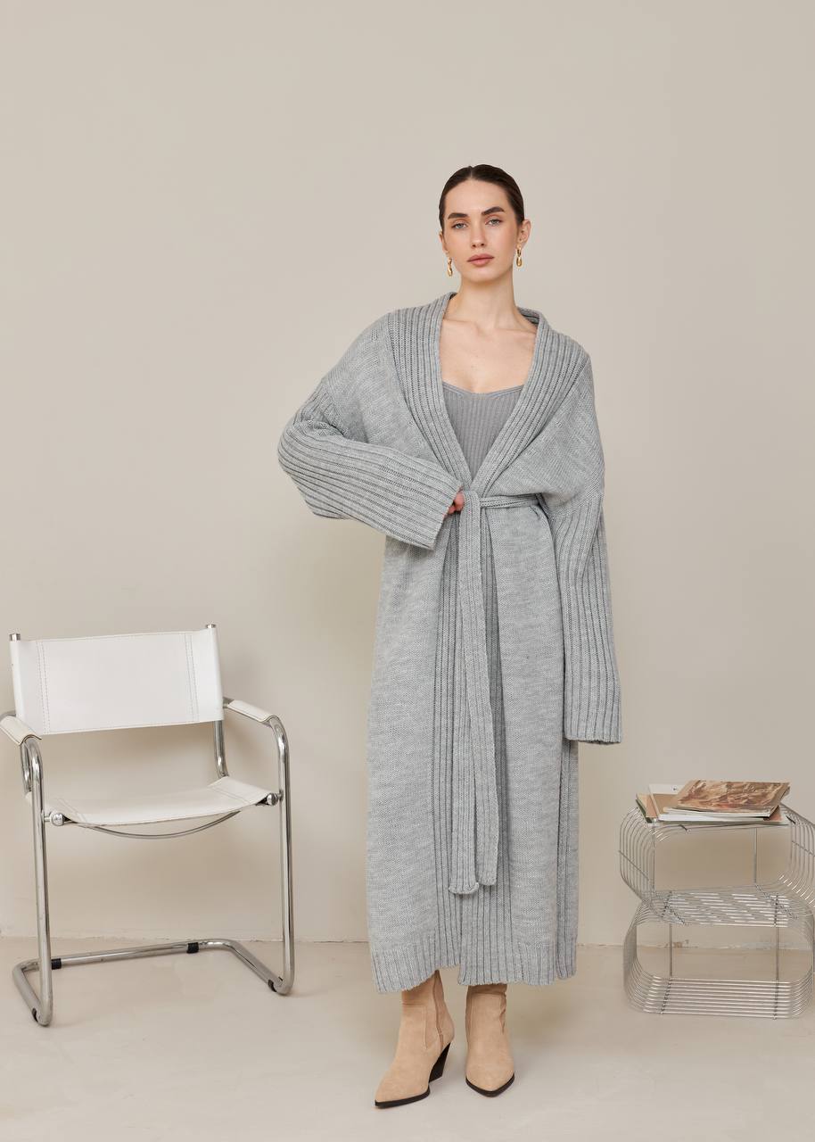 Knitted Kardigan maxi GREY