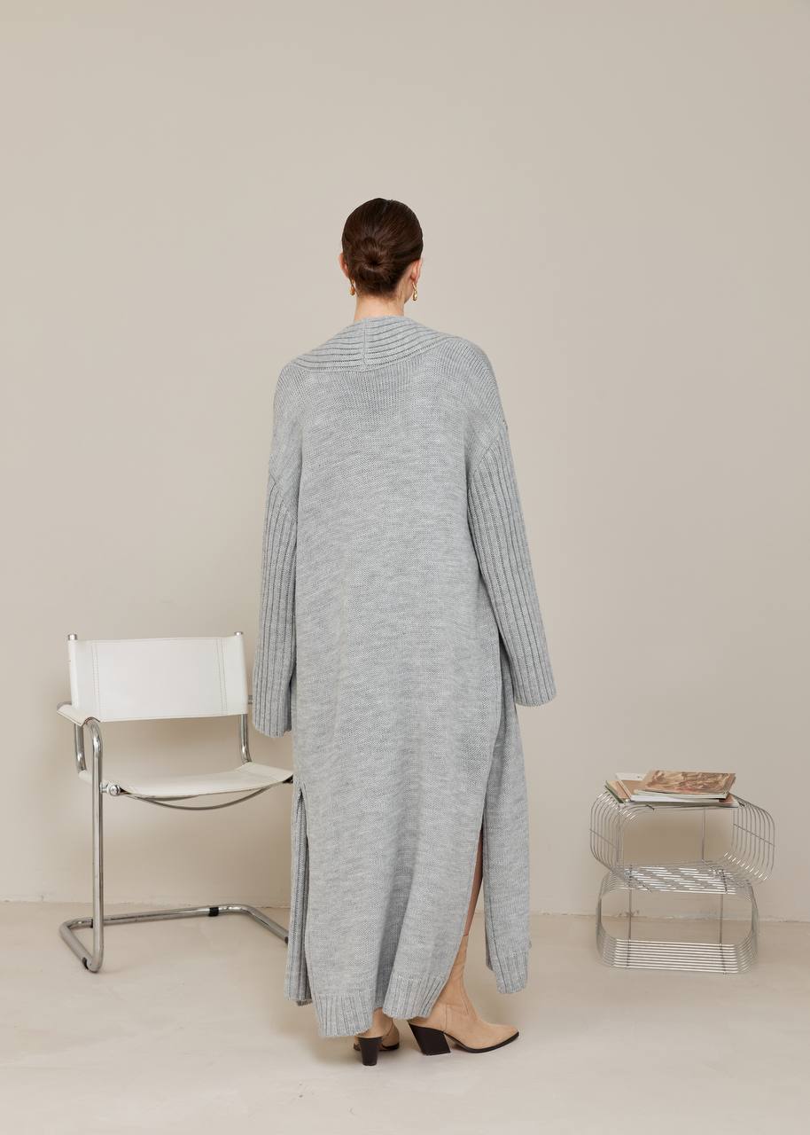 Knitted Kardigan maxi GREY