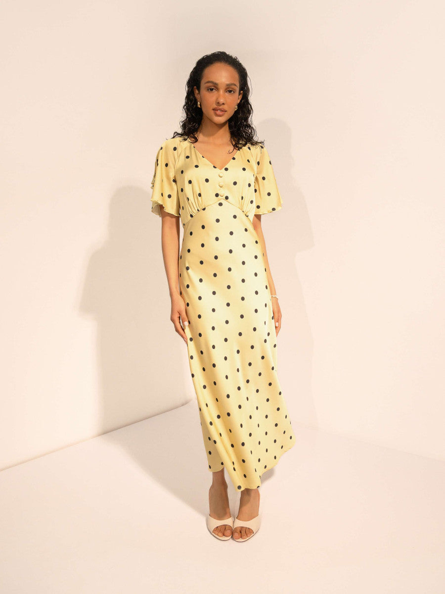 Dress Yellow Polka-Dot