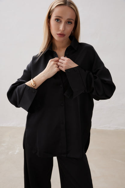 Shirt Satén BLACK