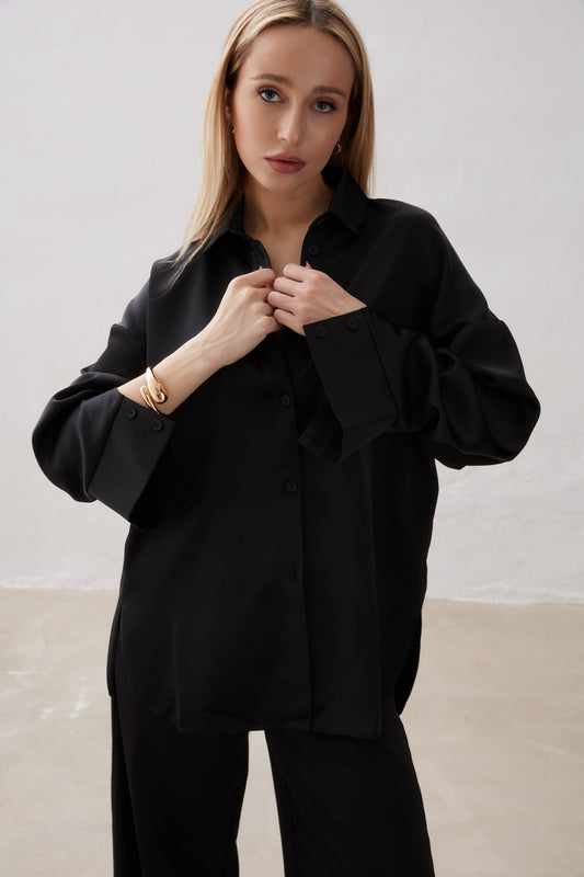 Shirt Satén BLACK