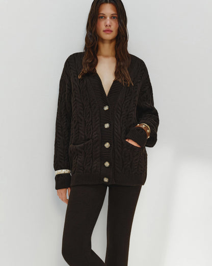 Cardigan oversized Knitted CHOCO