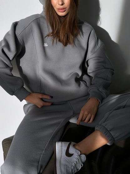 044 Garden Warm tracksuit hood GREY