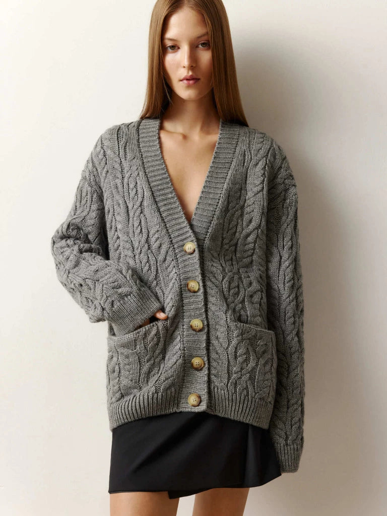 Cardigan oversized Knitted GREY