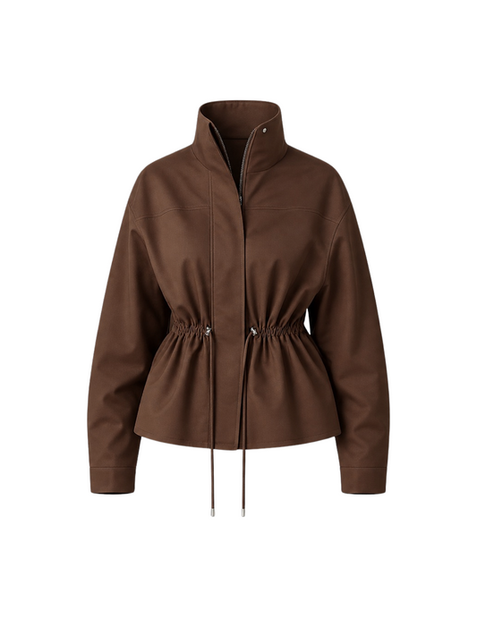 Cotton Denim Jacket BROWN