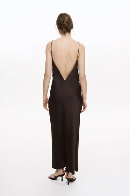 Maxi dress DARK BROWN