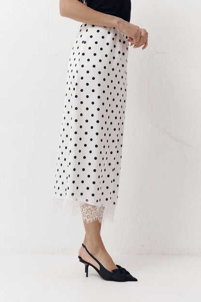 Skirt Polka dot White