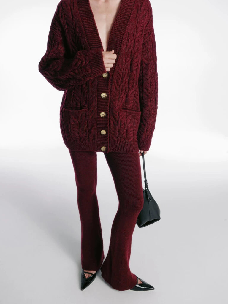 Cardigan Oversized Knitted BORDO