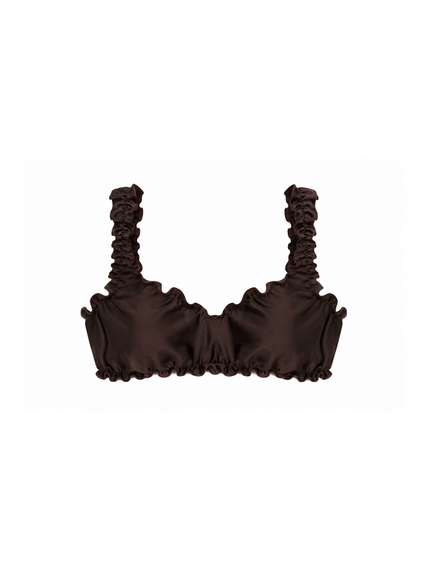 Top Ruffle DARK BROWN