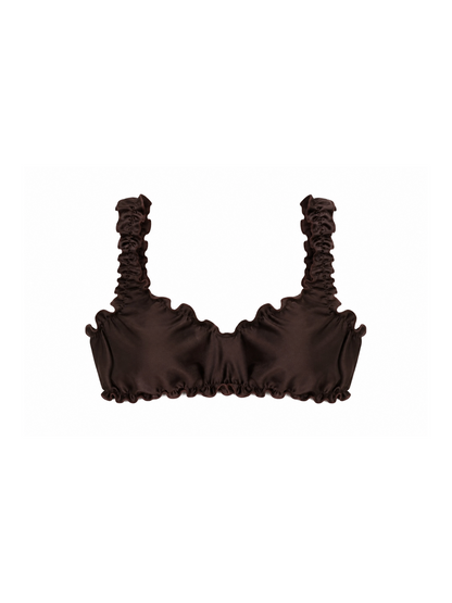 Top Ruffle DARK BROWN