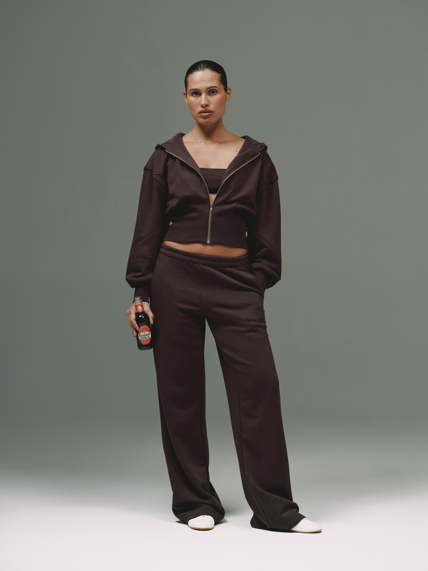 Zip Hoodie Cropped Corset CHOCO