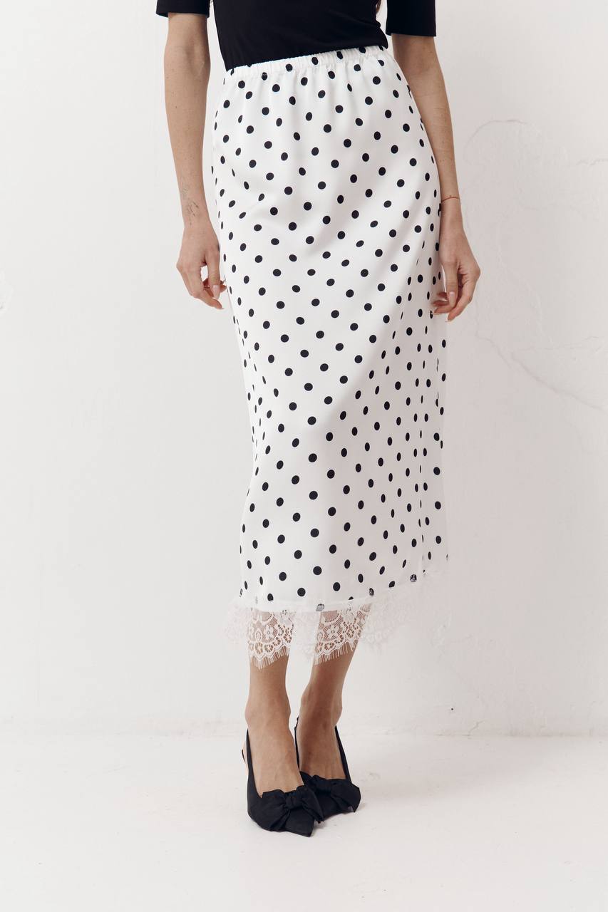 Skirt Polka dot White