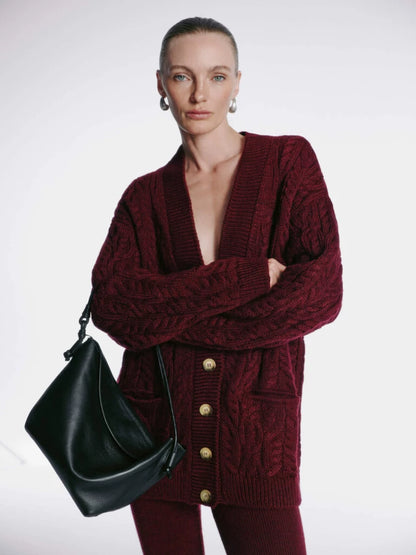 Cardigan Oversized Knitted BORDO