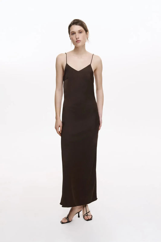 Maxi dress DARK BROWN
