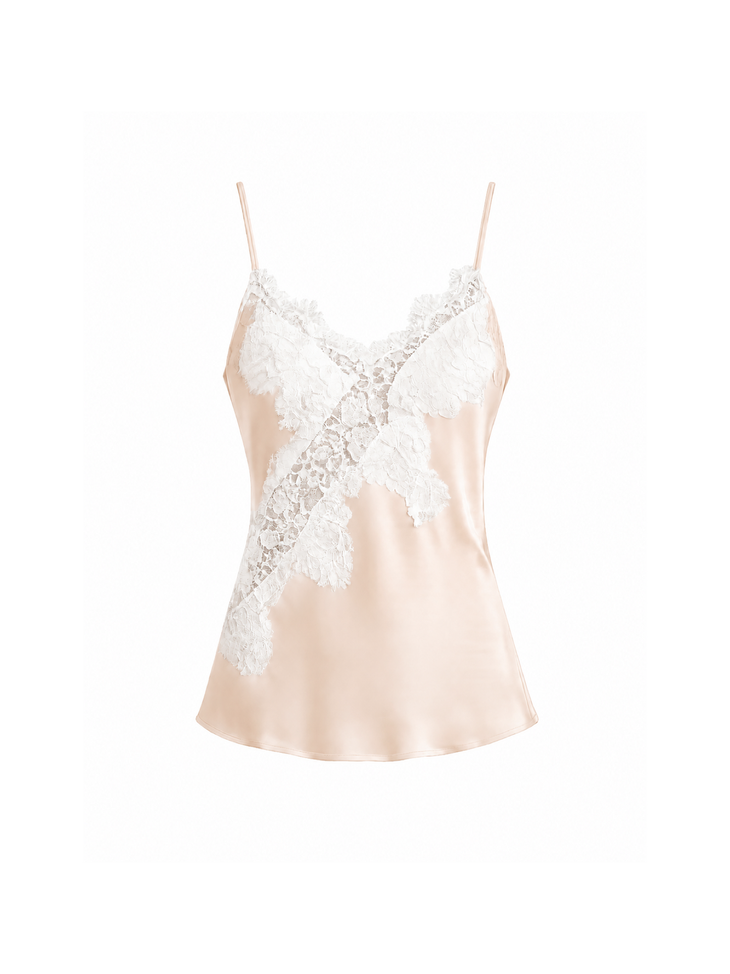 Top satén Lace NUDE