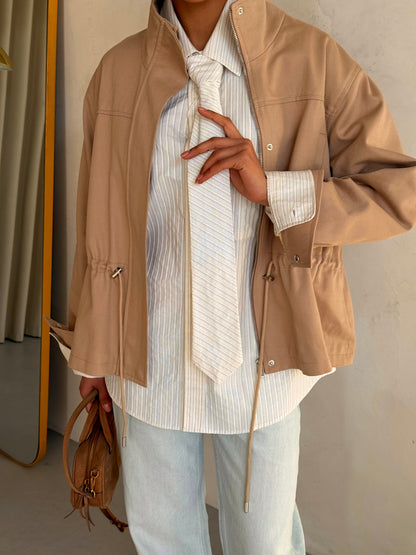 Cotton Denim Jacket BEIGE