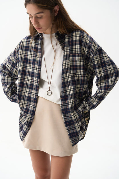 Plaid shirt NAVY BEIGE