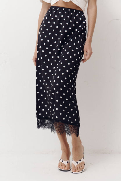 Skirt Polka dot Black