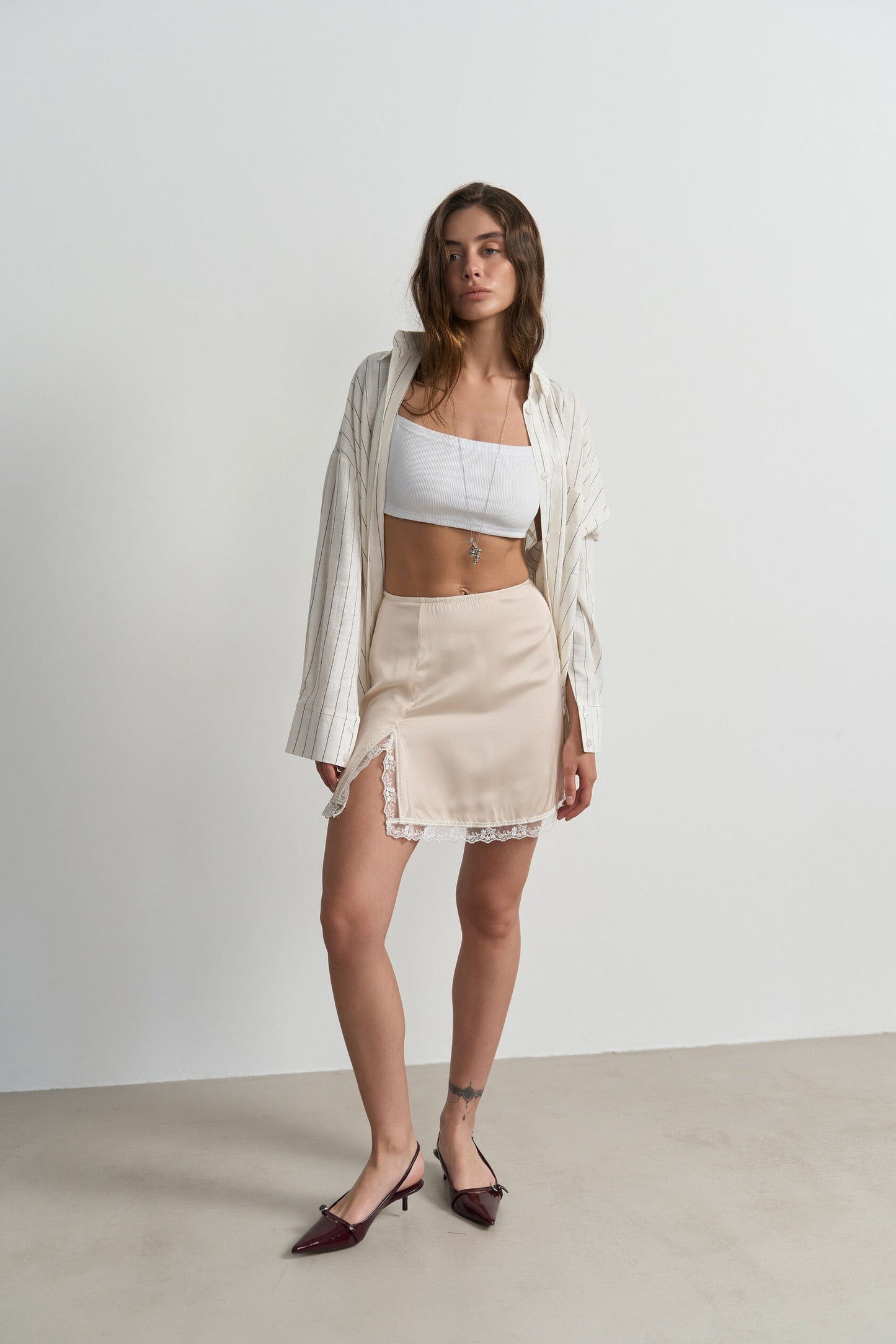 Satén skirt BEIGE