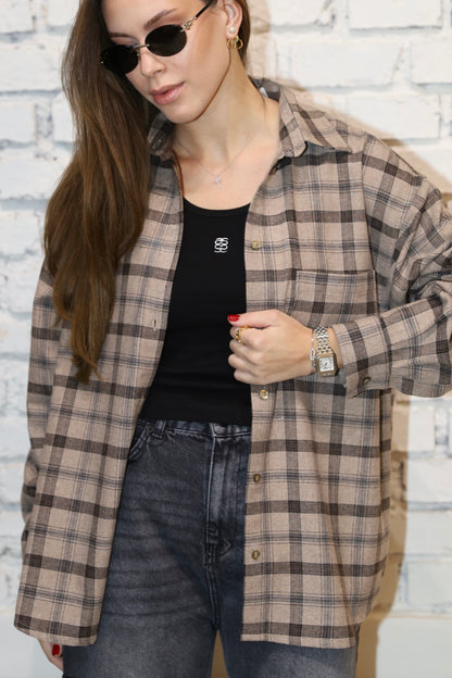 Plaid shirt BEIGE