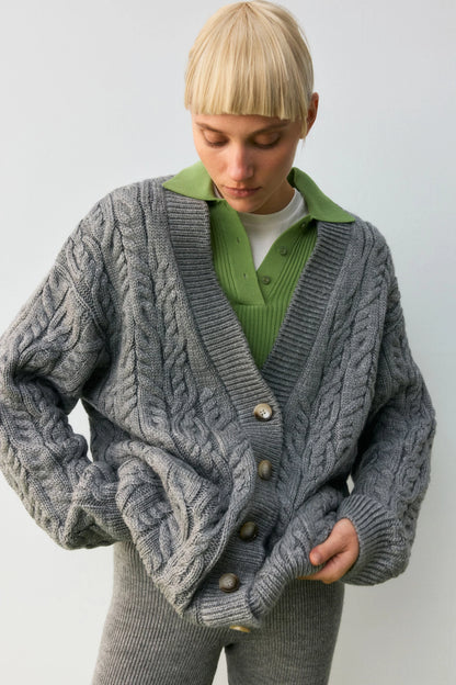 Cardigan oversized Knitted GREY