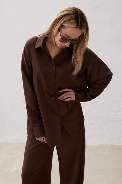 Shirt Satén BROWN