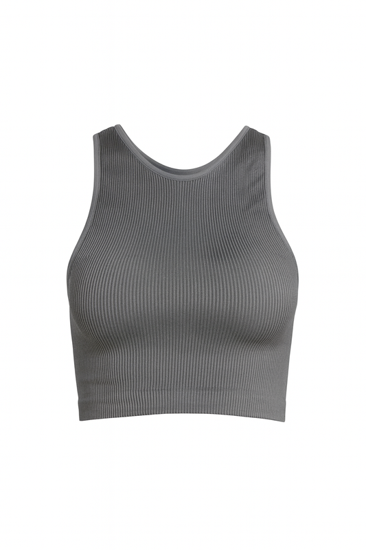 Grey Ribbed TOP