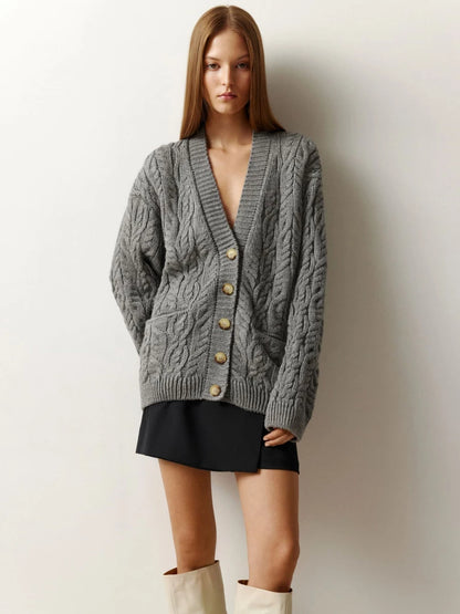 Cardigan oversized Knitted GREY