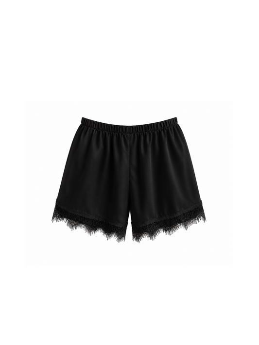 Shorts satén Boho BLACK