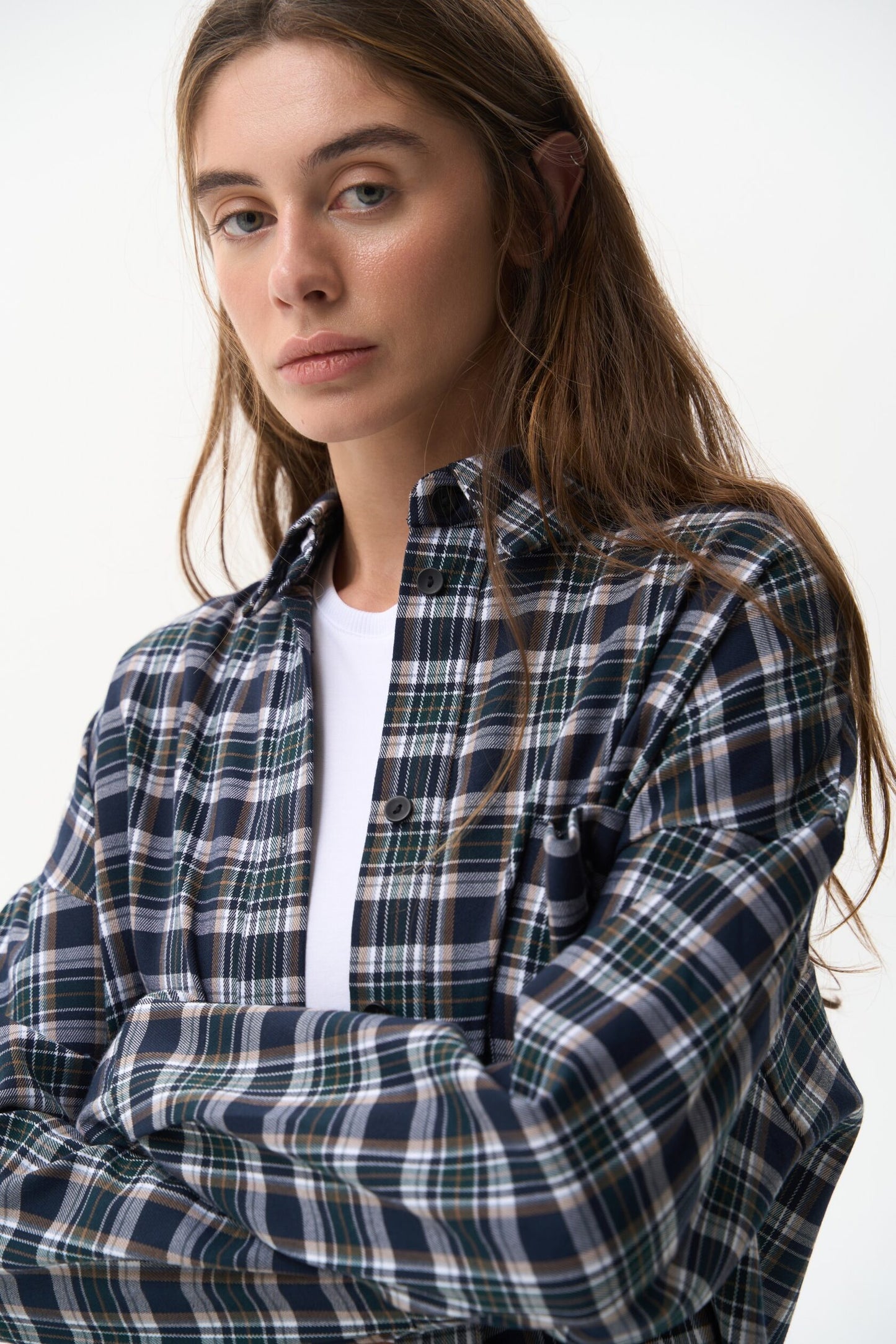 Plaid shirt NAVY GREEN