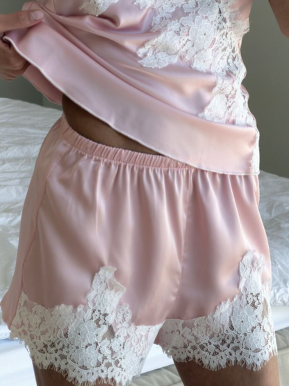 Shorts satén Lace BABY PINK
