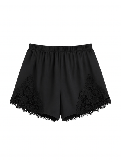 Shorts satén Lace BLACK