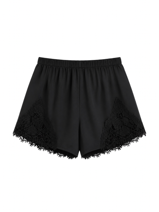 Shorts satén Lace BLACK