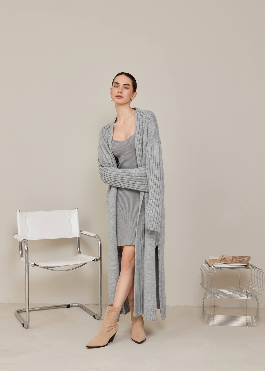 Knitted Cardigan maxi GRAY