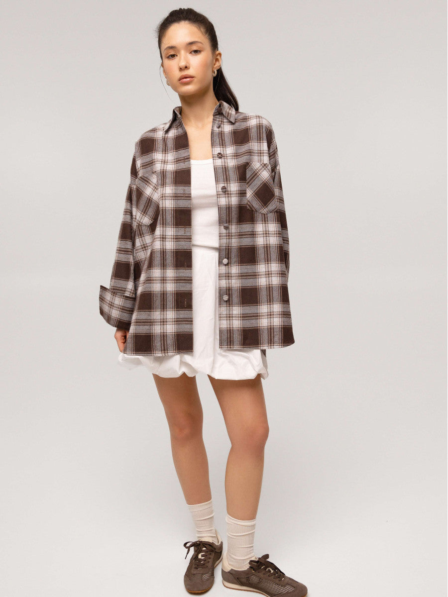 Plaid shirt BROWN
