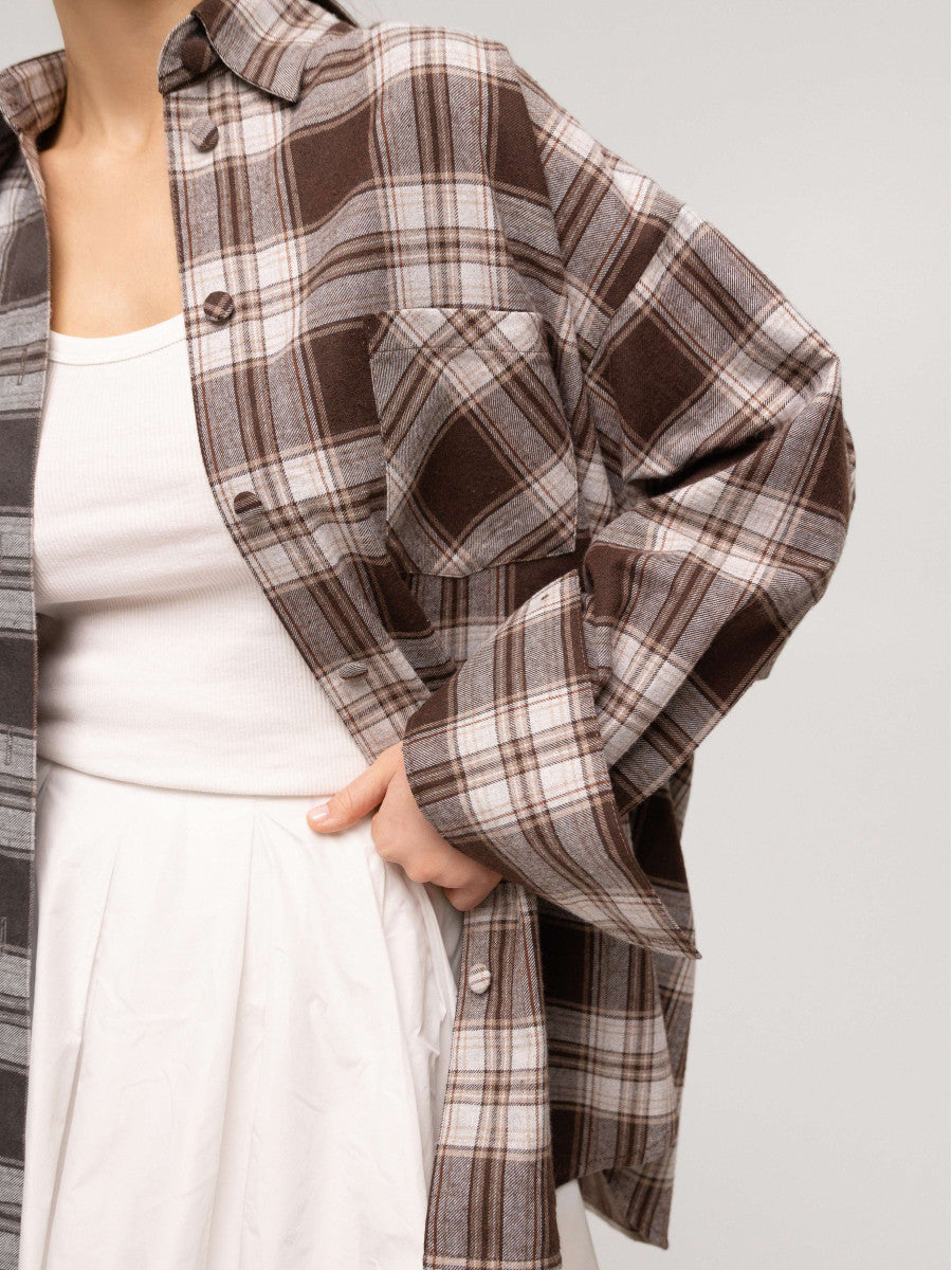 Plaid shirt BROWN
