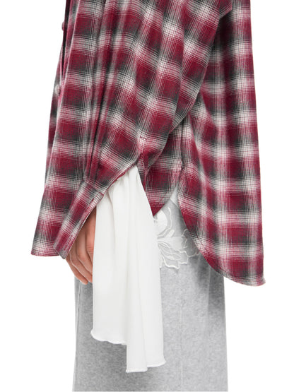 Plaid shirt WARM BURGUNDY with details
