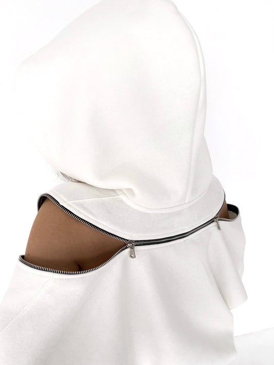 Hood zip 044 garden WHITE